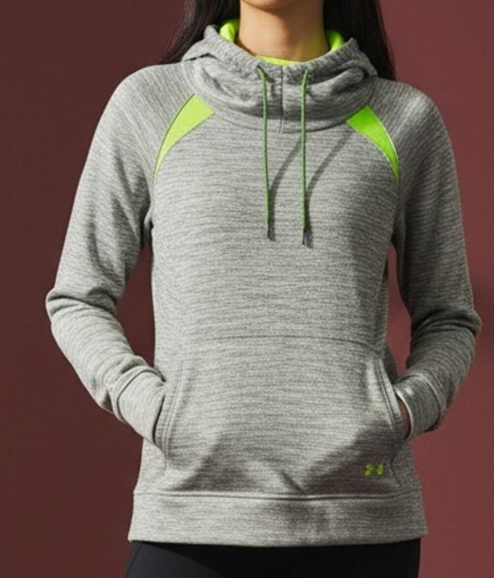 Under Armour ColdGear Cowl Neck Hoodie Womens Gray Heather SM/P Athleisure